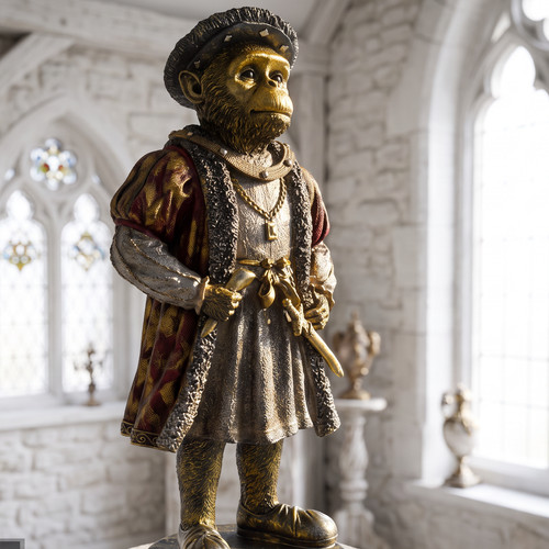 Monkey sculpture noble - sculpture,
