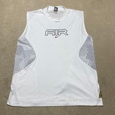 Vintage Nike Air Tank Top XL Men's White Y2K Air Spellout Swoosh Activewear Vest