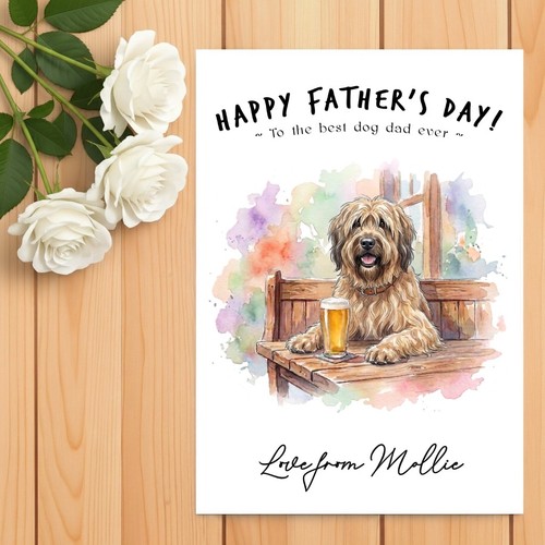 Briard father day - father’s, card