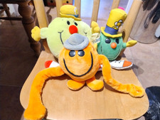 THREE PLUSH MR MEN FIGURES 2 X MR FUNNY AND MR TICKLE