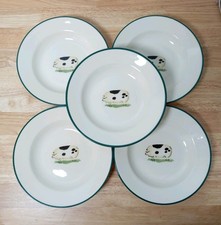 Set Of 5 Cloverleaf Ceramic Farm Animals Bowls Farmyard Pigs 23.5cm Diameter