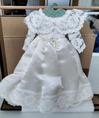 Dolls house dress hanger - dress, on