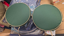 2 Green Round Pad Cushions 330 dia x 50 mm - by Glencrest Seatex LTD