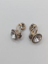 Monet Clip Earrings Jewelled Costume Jewellery 5.81g Vintage