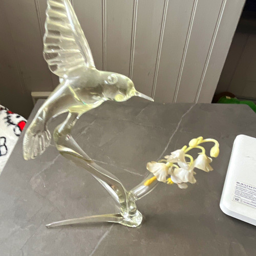 Clear glass hummingbird - glass,