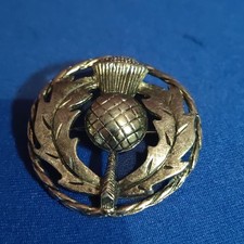 Vintage SILVER Coloured Scottish Thistle Brooch