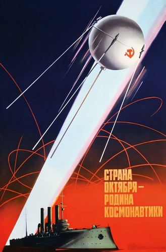 Ussr space propaganda poster - ussr,
