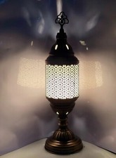 Turkish Moroccan Mosaic Lamp Tiffany Glass Table Desk Colorful - Free LED Bulb