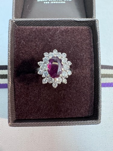 Vintage 18ct white gold ruby - white,