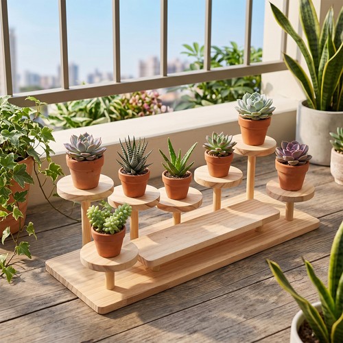 Tier wooden desktop plant - 8-tier,