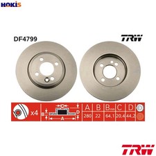 2x BRAKE DISC DF4799 FOR MINI