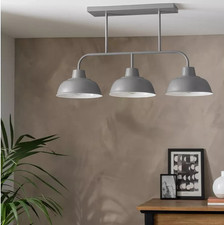 Habitat 3 Light Bar Pendant Light Benson Steel Grey Classic Mid-Century Style