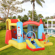 Large Inflatable Bouncy Castle Trampoline 2 Slides Water Pool Kids Climbing Wall