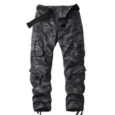 Men's Cargo Trousers Ripstop Army Outdoor Work Camping Sport Joggers Casual Camo
