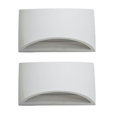 Set of 2 Modern White Plaster