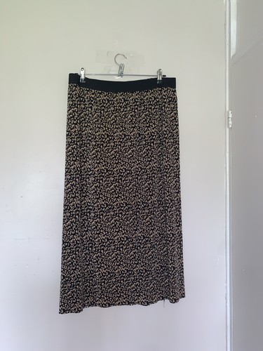 Midi skirt black - skirt, black-gold