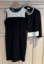 Hobbs Annabel Pencil Dress With Matching Jacket Size 14 Suit Navy Blue