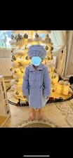 Couche Tot Girls Coat Blue Thick With Hat Matching Set 1-2 + Years