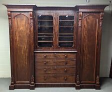 Rare Early Victorian Breakfront Mahogany Wardrobe C1840 