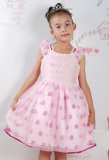 Flower Girl Party Dress in Pink Pale Yellow 18 Months to 5 Years