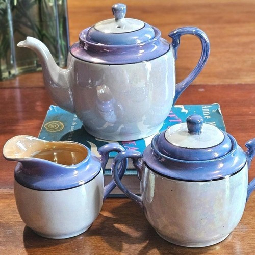 Japanese blue lusterware - japanese,
