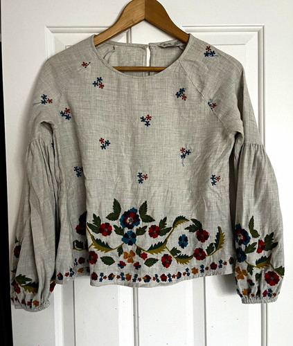 Zara basic grey - grey, floral