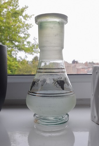 Green glass wine carafe - glass,