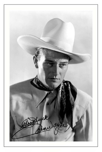 John wayne autograph signed - wayne,