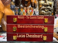 12 inch Personalised Chess Set, Wooden Magnetic Folding Chess Set with Storage