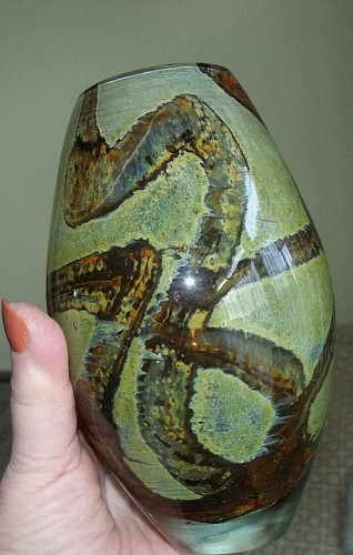 Mdina glass ovoid earthtones - glass,