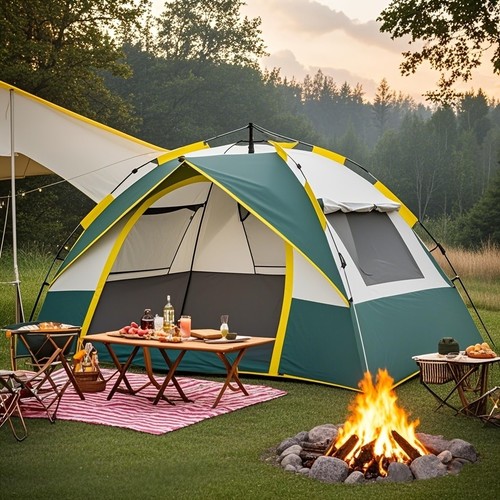 Waterproof camping tent 4 - camping, 3-4
