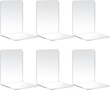 6 Pcs Clear Acrylic Book Ends