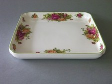 Royal Albert Old Country Roses Square Tray Serving Platter - Green Trim 18 cm