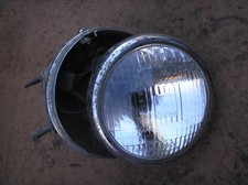 Triumph BSA ? Lucas MCH 66 headlight shell + 575 lens RUST PITTING USED AS FOUND