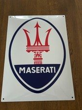 Maserati Enamel Dealer Garage