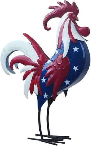 Metal rooster statues - rooster,