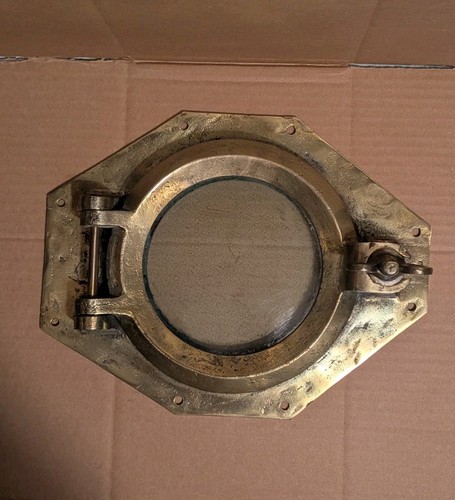 Antique brass ship porthole - 7",