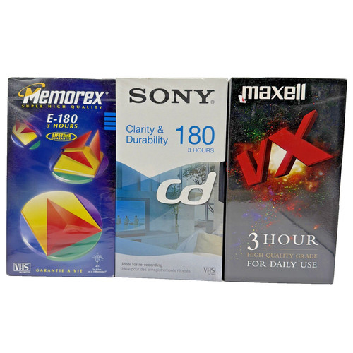 180 blank vhs new memorex - blank,