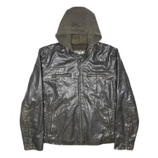 LEVI'S Mens Black Hooded PVC