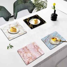 1 pcs PU Leather Tableware Mats Waterproof Non-Slip Desk Pad Placemat New Design