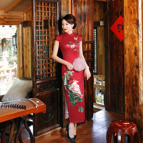 Women summer silk - qipao, dress