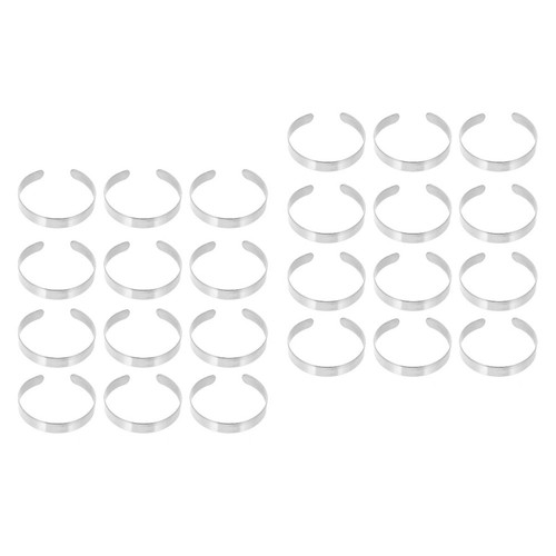 Silver curved bracelet blanks - curved,
