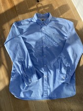 Tommy Hilfiger Denim Men's  100% Cotton  Shirt , Blue striped , Long Sleeve, XXL