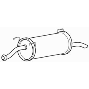 Rear exhaust silencer - rear,