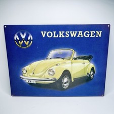 VW Bug Convertible vintage car advertisement reprod steel sign 40cm Volkswagen