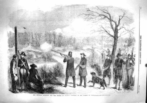 Original old antique print - old,