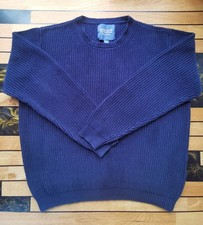 Navy Blue Quba & Co  Crew Neck 100% Cotton Knitted Jumper