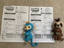 Wowee Fingerlings Sloth Kingsley & Baby Blue Monkey Electronic Pet + Instruction