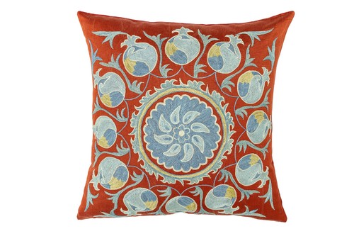Silk suzani pillow 20x20 - pillow,