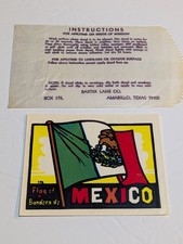 Mexico Flag Luggage Label Travel Decal Vintage Colorful Graphic